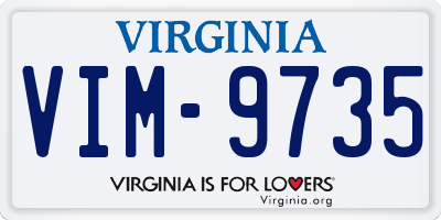 VA license plate VIM9735