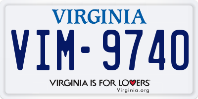 VA license plate VIM9740