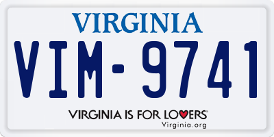VA license plate VIM9741