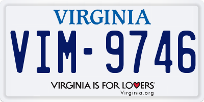 VA license plate VIM9746