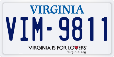 VA license plate VIM9811