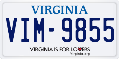 VA license plate VIM9855