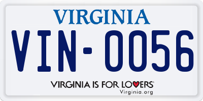 VA license plate VIN0056