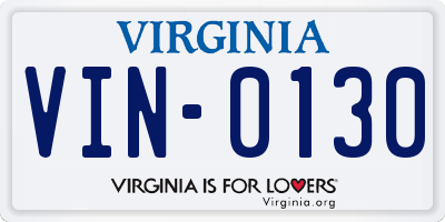 VA license plate VIN0130