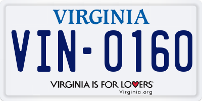 VA license plate VIN0160