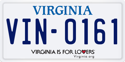 VA license plate VIN0161