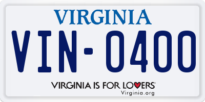 VA license plate VIN0400