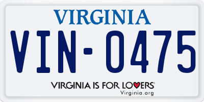 VA license plate VIN0475