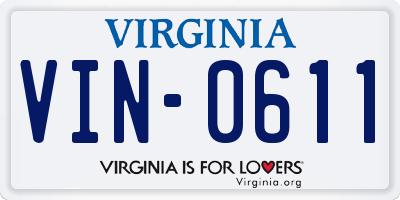VA license plate VIN0611