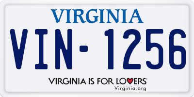 VA license plate VIN1256