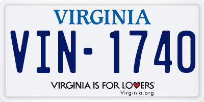 VA license plate VIN1740