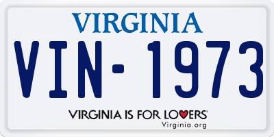VA license plate VIN1973