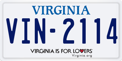 VA license plate VIN2114