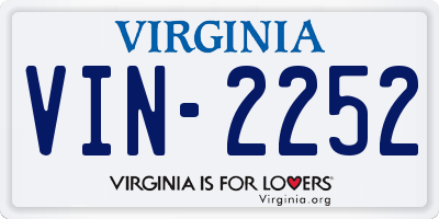 VA license plate VIN2252