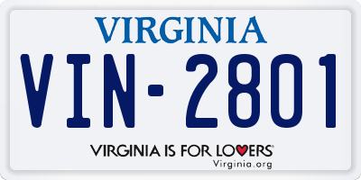 VA license plate VIN2801