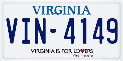 VA license plate VIN4149