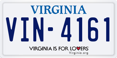 VA license plate VIN4161