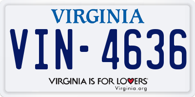 VA license plate VIN4636