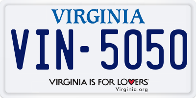 VA license plate VIN5050