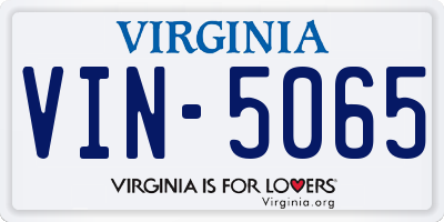 VA license plate VIN5065