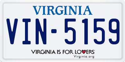 VA license plate VIN5159