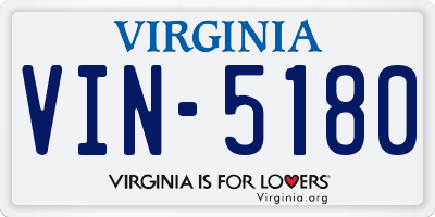 VA license plate VIN5180