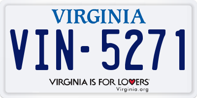 VA license plate VIN5271