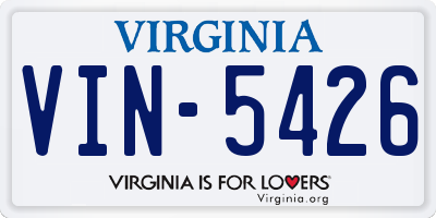 VA license plate VIN5426