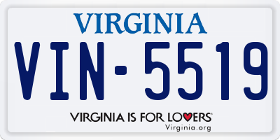 VA license plate VIN5519