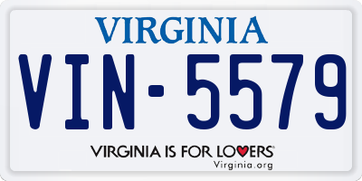 VA license plate VIN5579