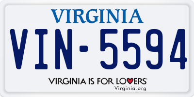 VA license plate VIN5594