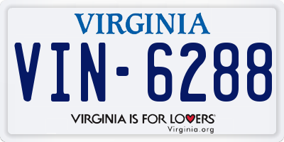 VA license plate VIN6288