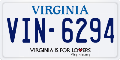 VA license plate VIN6294