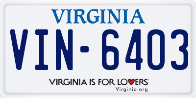 VA license plate VIN6403