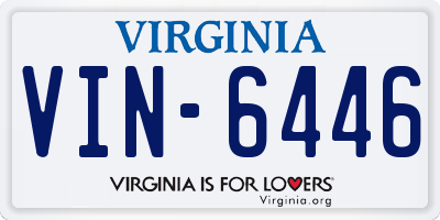 VA license plate VIN6446