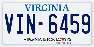 VA license plate VIN6459