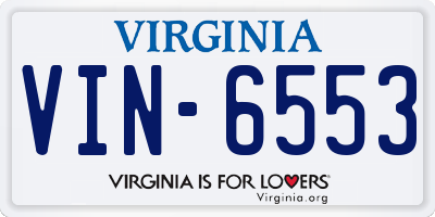 VA license plate VIN6553