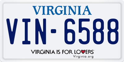 VA license plate VIN6588