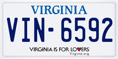 VA license plate VIN6592