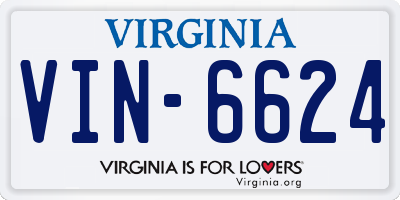 VA license plate VIN6624