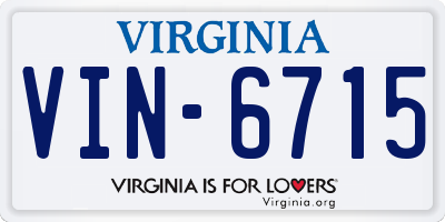 VA license plate VIN6715