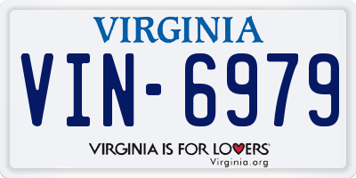 VA license plate VIN6979