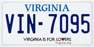 VA license plate VIN7095