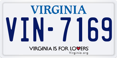 VA license plate VIN7169
