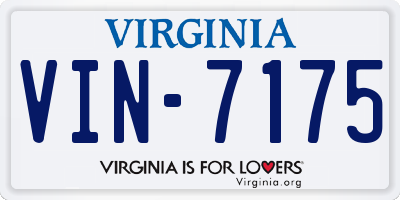 VA license plate VIN7175