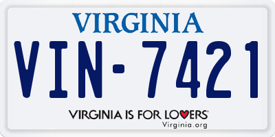 VA license plate VIN7421