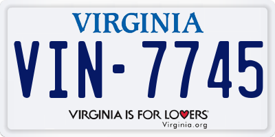 VA license plate VIN7745