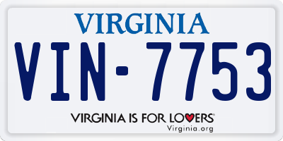VA license plate VIN7753