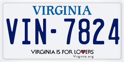 VA license plate VIN7824
