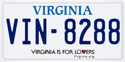 VA license plate VIN8288